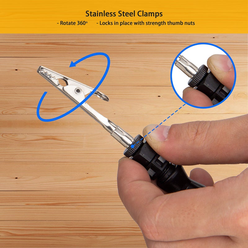 KOTTO Helping Hands Soldering Tool - 4 Arm Non-Slip - Steel Weighted Base with Heavy Duty Clips - Circuit Boards Holder - Crafts Jewelry Hobby Electronic - Image 5